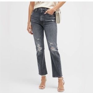 MOTHER high waisted rider ankle jeans after midnight with molly